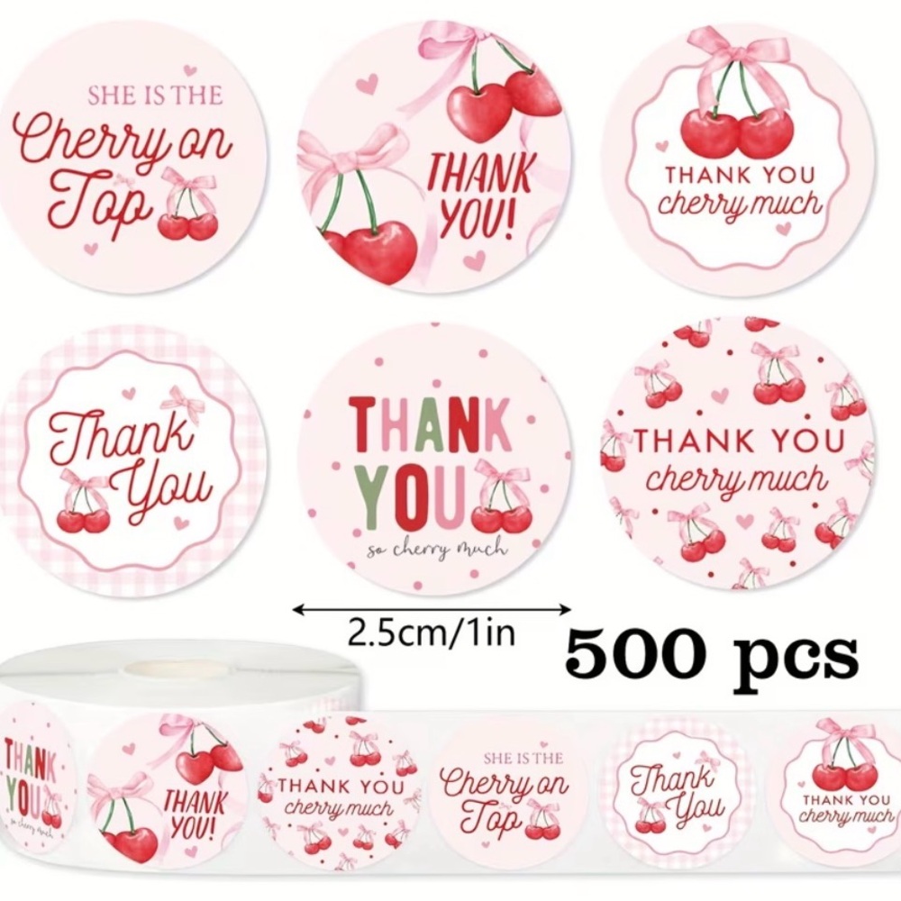 555PC Bundle 25 10โx13โ Poly Mailers, 25 Cards, 500 Stickers & 5 Bag Charms - Picture 9 of 15